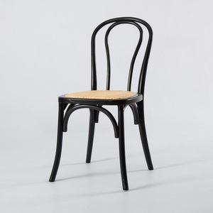 Chaise de salle à manger en bois de hêtre naturel, noir, haute résistance, boucle post-moderne - Product Image 2