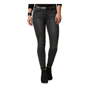 Vaqueros de estilo acolchado OEM inspirados en el equipo de carreras para mujer tela vaquera transpirable de secado rápido forro de aramida con cremallera para un ajuste perfecto de la piel - Product Image 6