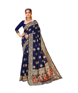 Sarees en soie d'art Alphanumero en gros - Product Image 1