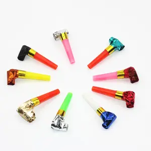 6cm metallic color foil whistle party blowouts blow horn