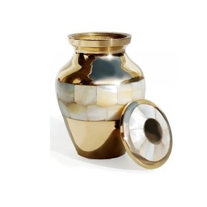 Green Holy Keep Sake Urna de cremación Nicho de metal para adultos para exhibición en el hogar para cenizas humanas Servicios funerarios de entierro - Product Image 5