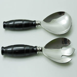 ฮอร์น & สแตนเลสชุบเงินขายส่งชุดเสิร์ฟสลัดอุปกรณ์ทานอาหารจานร้อน - Product Image 3