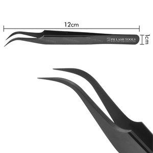 Black Strong Curved Classic Tweezer for Eyelash Extensions Private Label, Heavy Duty Stainless Steel Eyelash Extension Tweezer - Product Image 5