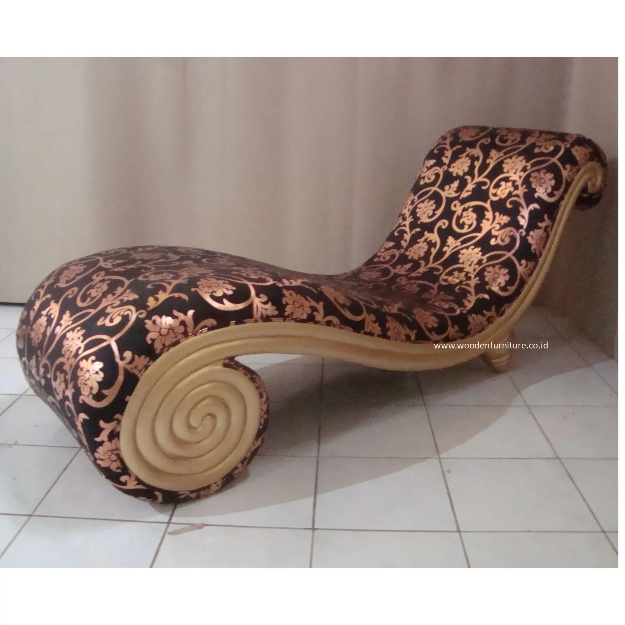 Canapé en forme d'escargot, mobilier de salon classique doré, Style français