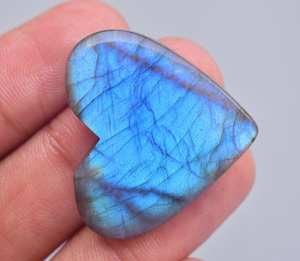 Pierres précieuses naturelles de Labradorite, Flash, pierre précieuse ample en forme de cœur - Product Image 6