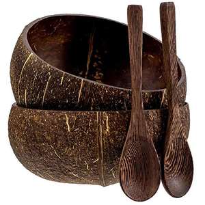 Tazones de Ensalada de Cáscara de Coco Orgánica con Juego de Cucharas, Diseño Redondo, Logotipo Personalizado al por Mayor, Precio Económico, Hecho en Vietnam - Product Image 3