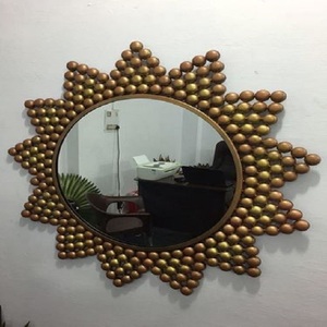 Miroir mural rond décoratif avec cadre en forme de boules en métal gaufré pour la décoration moderne de la maison et de la salle de bain La plus grande entreprise de fabrication - Product Image 3