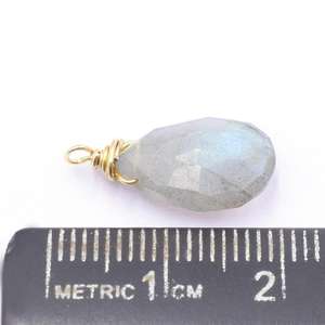 Labradorita forma de pera 925 Starling plata bisel chapado en oro colgante hecho a mano fabricación de joyas - Product Image 2