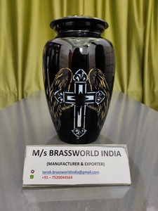 Brassworld อินเดียภาพวาดด้วยมืออะลูมิเนียมสีดำอุปกรณ์งานศพมุก - Product Image 6