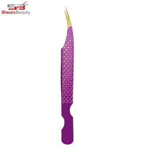 Pinzas para pestañas de acero inoxidable todo en uno para mujer, herramienta de kit de belleza con punta puntiaguda para pestañas en diferentes colores - Product Image 2