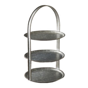 Le gâteau galvanisé par trois pneus tient le présentoir de Cupcake pour l'utilisation de cuisine d'hôtel - Product Image 1