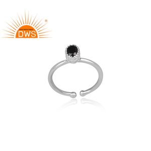 925 <b>Sterling</b> <b>Silver</b> Oval Shape <b>Ring</b> Jewelry Manufacturer Black Spinal <b>Set</b> Fine <b>Ring</b> Jewelry - Product Image 2