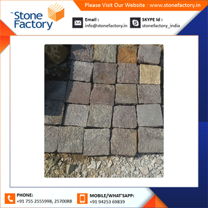 High Grade Cobble <b>Stone</b> Yellow Brown Mix Cobble <b>Stone</b> Parking and Driveway Use Stones - Product Image 2