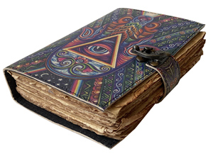 빈티지 저널 Grimoire 저널 그림자 저널 데클 가장자리 종이 주문 한사 손 여신 다채로운 위칸 삼각형 책 - Product Image 3