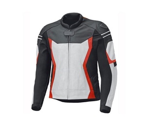 Chaqueta de cuero personalizada para motocicleta, color negro y rojo - Product Image 3