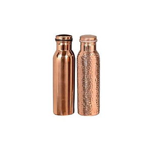 Pure <b>Copper</b> <b>Drinking</b> Water <b>Bottle</b> | 100% <b>Copper</b> Leakproof Hammered & Plain Design Ayurvedic Health Durable Storage <b>Bottle</b> - Product Image 1