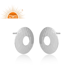 Boucles d'oreilles en argent sterling fin faites à la main de forme ronde pour les femmes bijoux en argent pour les femmes cadeau pour elle - Product Image 3