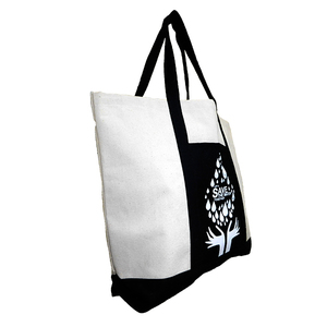 Personnalisé imprimé 100% coton dames plage sac fourre-tout taille standard réutilisable écologique toile Calico sac à provisions - Product Image 2