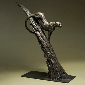 Statue de guépard <span class=keywords><strong>en</strong></span> résine <span class=keywords><strong>en</strong></span> Bronze, <span class=keywords><strong>décoration</strong></span> d'intérieur, 1 pièce, Sculpture de guépard - Product Image 2