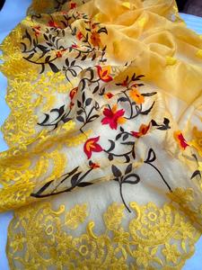 Confezione di abiti da festa in Organza di raso stampato con camicetta sari grossista in surat in <span class=keywords><strong>bazar</strong></span> online - Product Image 4