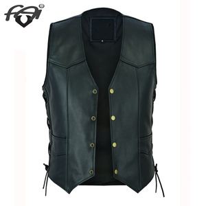 Gilet homme en cuir pour moto, veste coupe-vent, sans manches, pour personnes d'âge moyen et âgées Hiver Personnalisés - Product Image 4