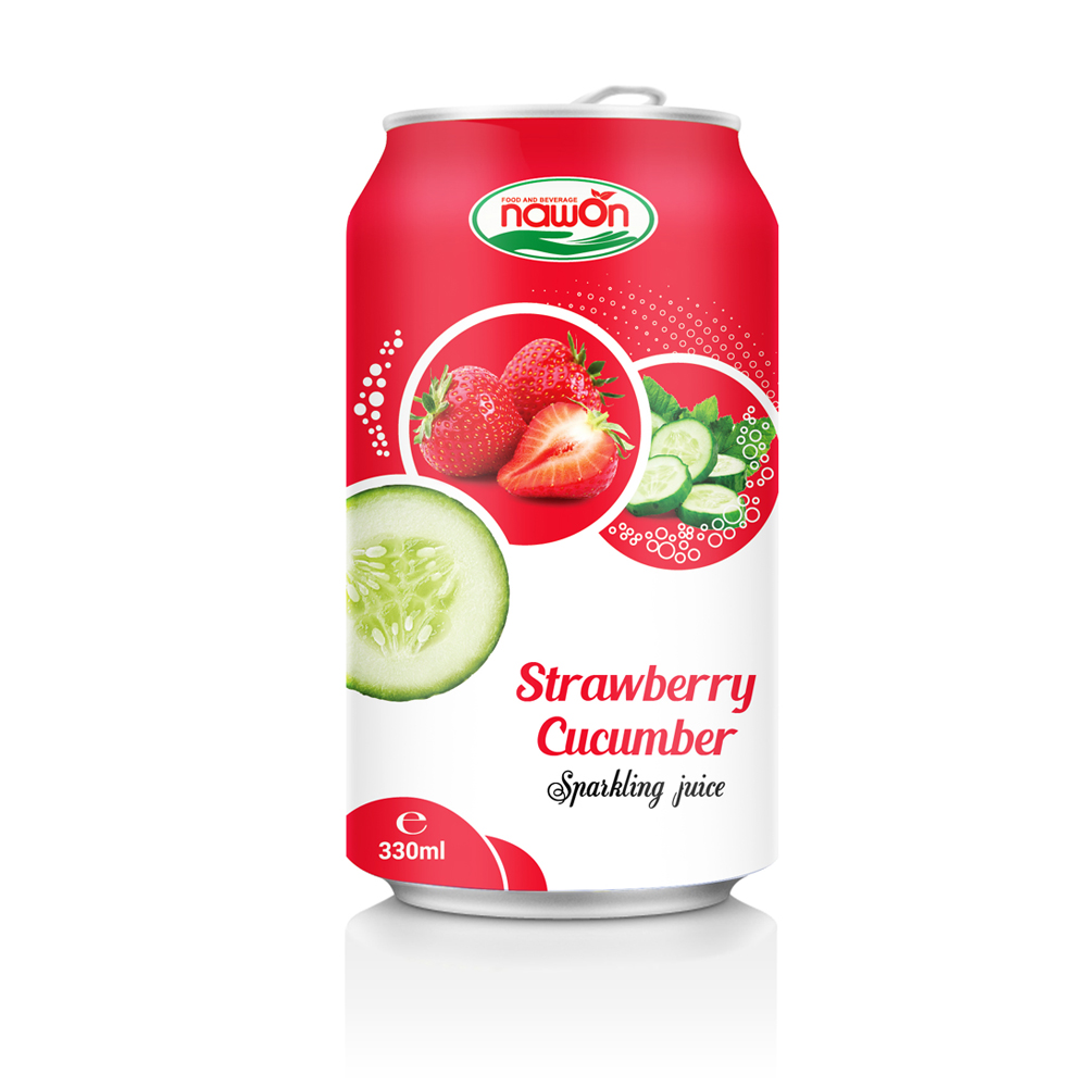 VietNam Nawon Sparkling Juice Strawberry Cucumber Aluminum Canned Color Red Feature Weight 330ml Shelf Normal Origin Type