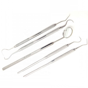 Dental Examination <b>Kit</b> Set of 5 Pcs Dentist Stainless Steel <b>Polish</b> Explorers Probes Mirror Tools - Product Image 5