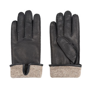 Guantes de cuero clásicos para conducir, ciclismo y motociclismo, de piel de oveja suave, casuales, a rayas, con detección táctil - Product Image 1