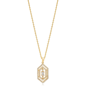 Collier à breloques en pierre de Zircon de forme Unique, Design géométrique à la mode, turc, fait à la main, vente en gros, bijoux en argent Sterling 925 - Product Image 3