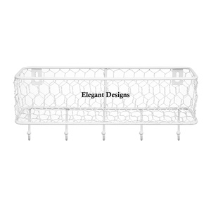 Cesta de almacenamiento montada en la pared con acabado de cobre de calidad superior, utensilios de cocina de forma Rectangular de lujo, la mejor cesta de pared decorativa - Product Image 5