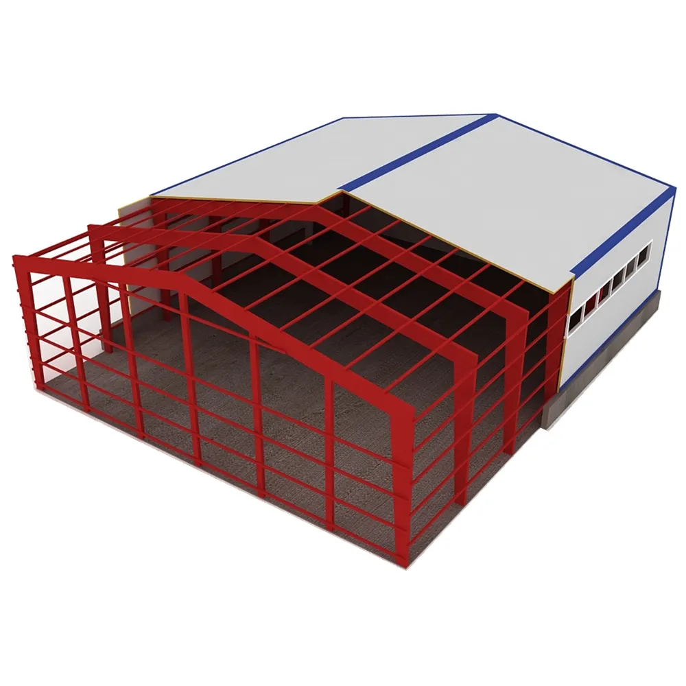 Moderne Berging Prefab Garage Metalen Magazijn Gebouw Met Sandwich Panel Materialen