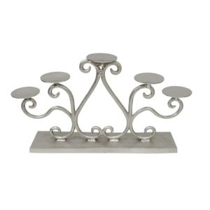 Support de bougie fait à la main DESIGN moderne décoratif d'intérieur en ALUMINIUM argenté porte-bougie fait à la main - Product Image 1