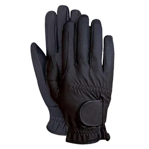Best Quality Men and Women Leather Kids Wholesale Horse Equestrian Polo Bike Bicycle Riding Black Gloves