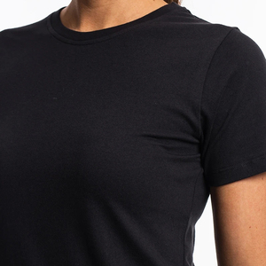 Camiseta negra con estampado de pantalla para mujer, venta al por mayor, ajustada - Product Image 3
