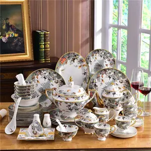 3 1 porcelaine ensemble Suppliers-Service de table en céramique occidentale, 58 pièces, série Equator Jungle, bols et assiettes en porcelaine, porcelaine chinoise