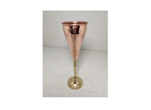 Copper and Glass Wine Glasses Luxury Embossed Wine <b>Goblet</b> - Product Image 2