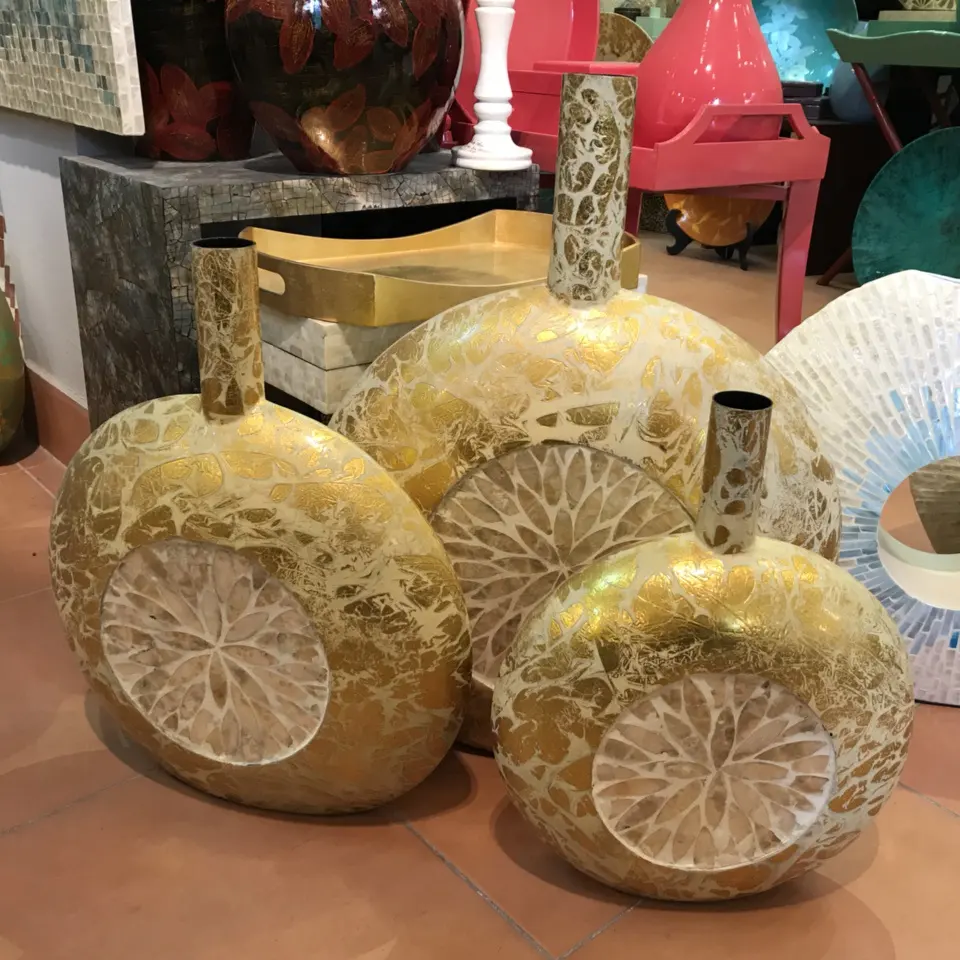 उच्च गुणवत्ता सबसे अच्छा बेच वियतनाम से लक्जरी फूल सोने के लिए vases गृह सजावट