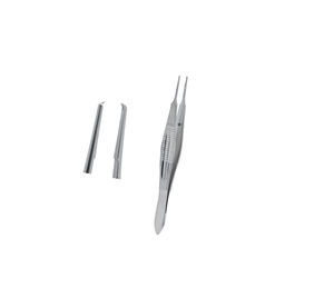 Instrumentos médicos oftalmológicos Castroviejo, pinzas de sutura con mango dentado ancho de acero inoxidable, certificado CE ISO - Product Image 2