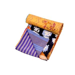 Edredón Kantha Vintage indio hecho a mano, colcha de algodón Reversible, tamaño Queen, Gudari, para el hogar, Hotel, juegos de cama de verano - Product Image 3