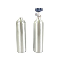 TPED/ISO-cilindro de co2 para acuario con válvula lateral, aluminio sin costuras, 0,5 l, 0,8 L, 1L, 2L, 3L
