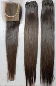 Encaje fino 100% pelo de visón cierre recto coletas frontales encaje Topper 5x5 extensiones y pelucas de cabello rubio ruso - Product Image 3