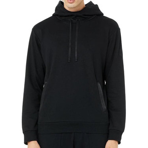 Sudadera con capucha de algodón pesado para hombre con logotipo personalizado con impresión digital de calidad 100% negra para la temporada de invierno - Product Image 3