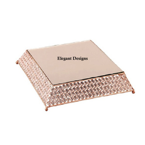 Soporte de pastel con cuentas de cristal y metal con estilo clásico al por mayor herramienta de pastel de mesa hecha a mano de lujo - Product Image 2