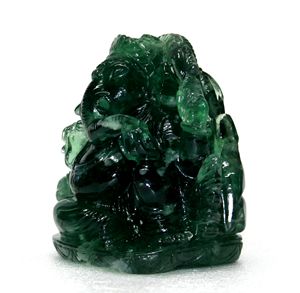 รูปปั้นพระพิฆเนศสีเขียว,งานฝีมือแกะสลักรูปปั้นทางจิตวิญญาณ Piedras Naturales หินคริสตัลบำบัด - Product Image 2