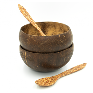 RESTAURANTWARE CON LOGOTIPO PERSONALIZADO JUEGO DE CUENCOS Y CUCHARAS DE COCO NATURALES/CUENCO DE CÁSCARA DE COCO HECHO A MANO PARA SMOOTHIE SALAD BOWLS HIGH - Product Image 6