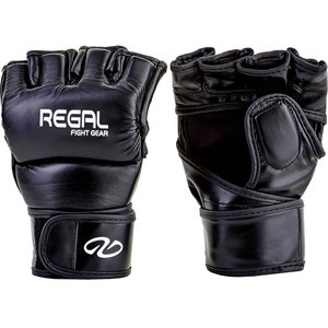 MMA Fighting Gloves PU Leather <b>Black</b> Durable Martial Arts Training Gloves - Product Image 5