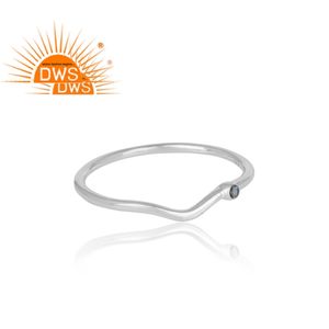 Bague en pierre précieuse bleue de londres, nouvelle collection, bijou fait à la main, en argent 925 fin et martelé, vente en gros - Product Image 3