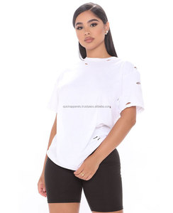 บริการผลิตเสื้อยืดสตรีทแวร์ผ้าฝ้าย 100% คุณภาพพรีเมียมสำหรับผู้หญิง พร้อมบริการพิมพ์ลายและบรรจุภัณฑ์ตามสั่ง - Product Image 1
