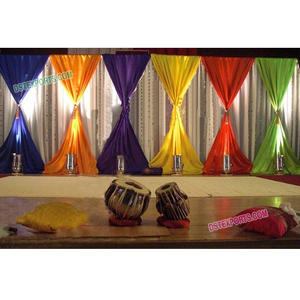 Modern Customized Color Wedding Stage <b>Backdrop</b> with Customized Size Durable Fabric for Mehandi and Sangeet <b>Parties</b> - Product Image 1