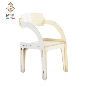 Amazing Modern Chair with Solid Back in Resistant Natural Birch Wood 12mm Interlocking System. Made in Italy Design by WLLALLA - Product Image 1